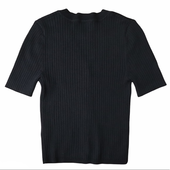 Forever 21 Ribbed Black Button Down Top NWOT - Picture 6 of 6